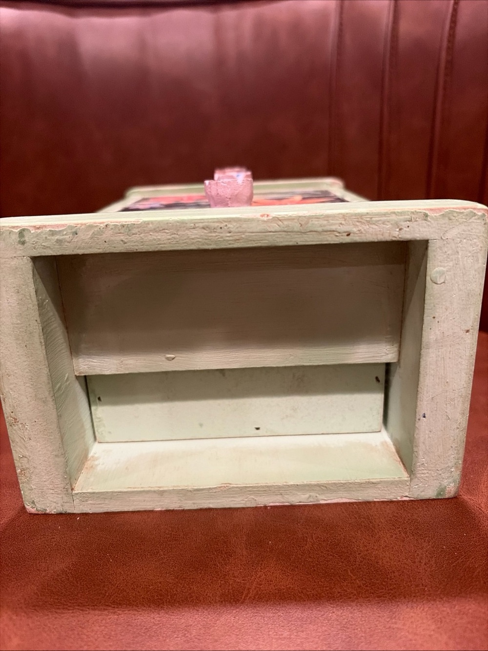 Vintage Floral Wooden 3 Drawer Jewelry Box Cottage Hand Painted  Boho signed - Picture 6 of 16
